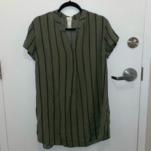 H&M Green Striped Dress